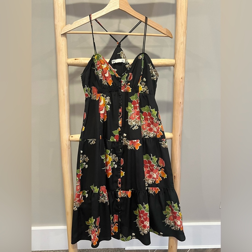 American Eagle 2 Cottagecore Floral Black Sundres… - image 1